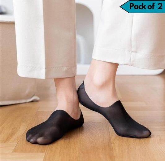 Silicon Non-slip Invisible No Show Socks(Pack Of 2)