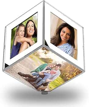 Personalized Rotating Photo Cube – Custom 3D Photo Gift