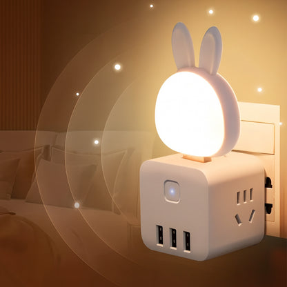 Cute Usb Rabbit Night Light With Sound  Voice Activation