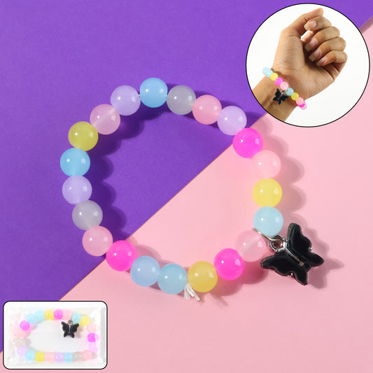 Premium Multicolor Pastel Bead Stretch Bracelet (1 Pc)