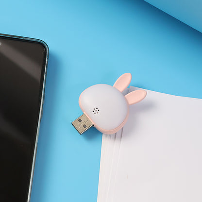 Cute Usb Rabbit Night Light With Sound  Voice Activation
