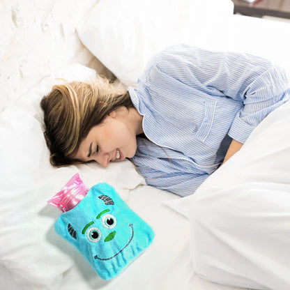 Blue Sullivan Monster Small Hot Water Bag With Cover For Pain Relief Neck Shoulder Pain And Hand Feet Warmer Menstrual Cramps.